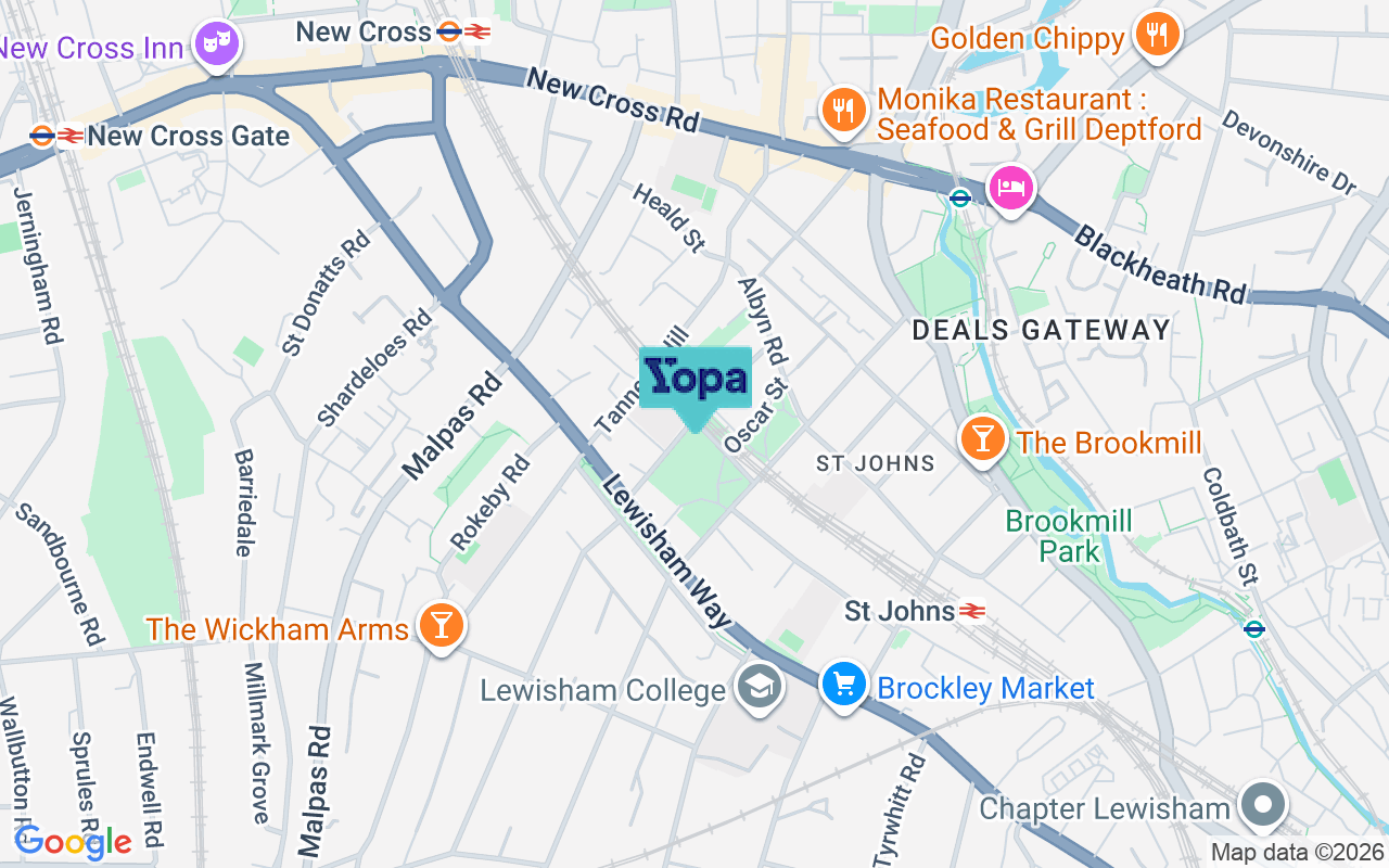 Map showing the location of SE8 4QH