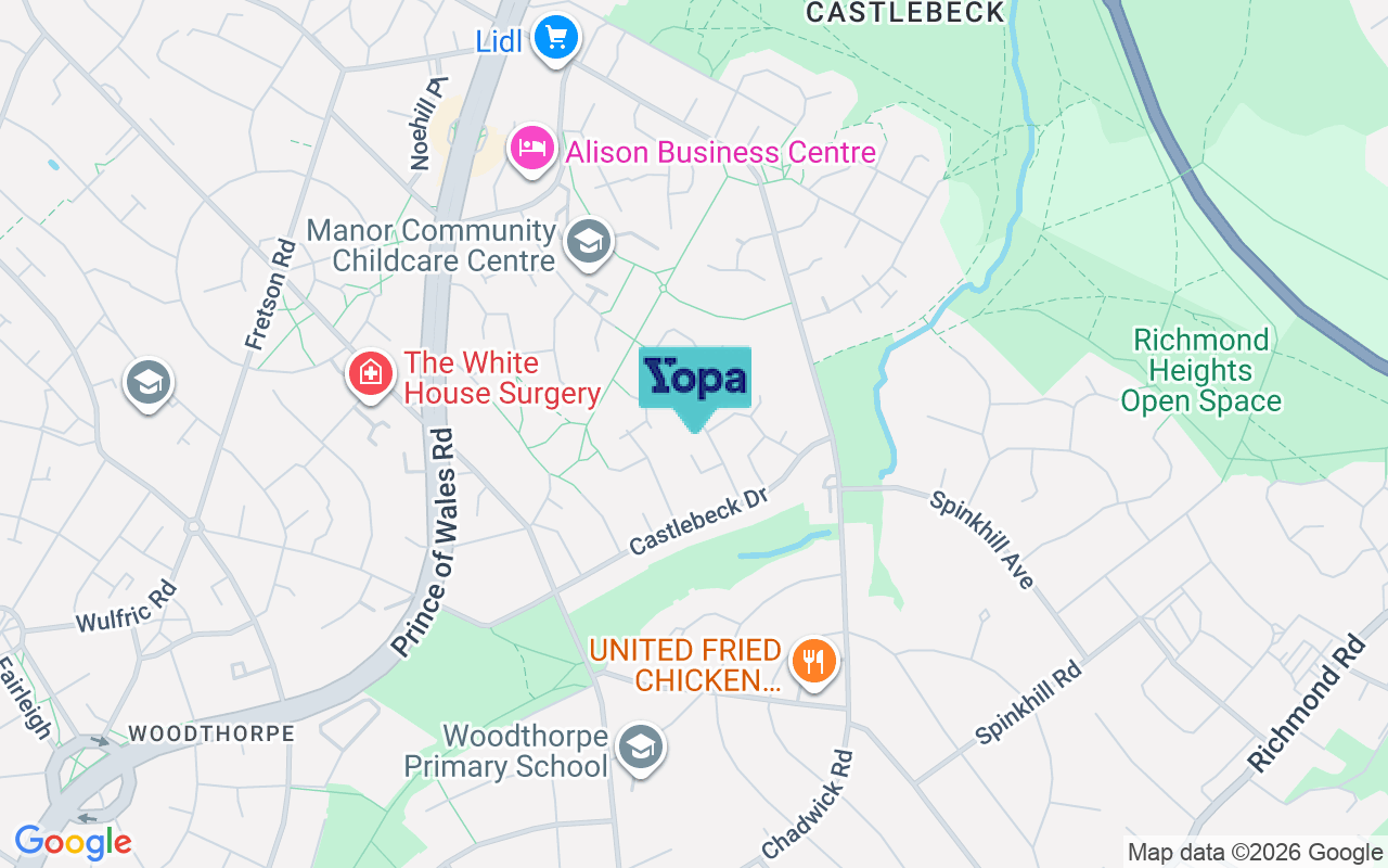 Map showing the location of S2 1NB