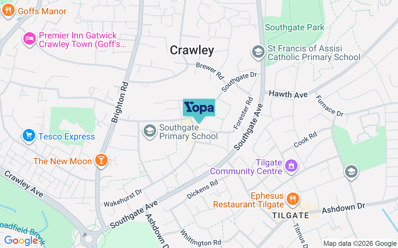 Map showing the location of RH10 6EH
