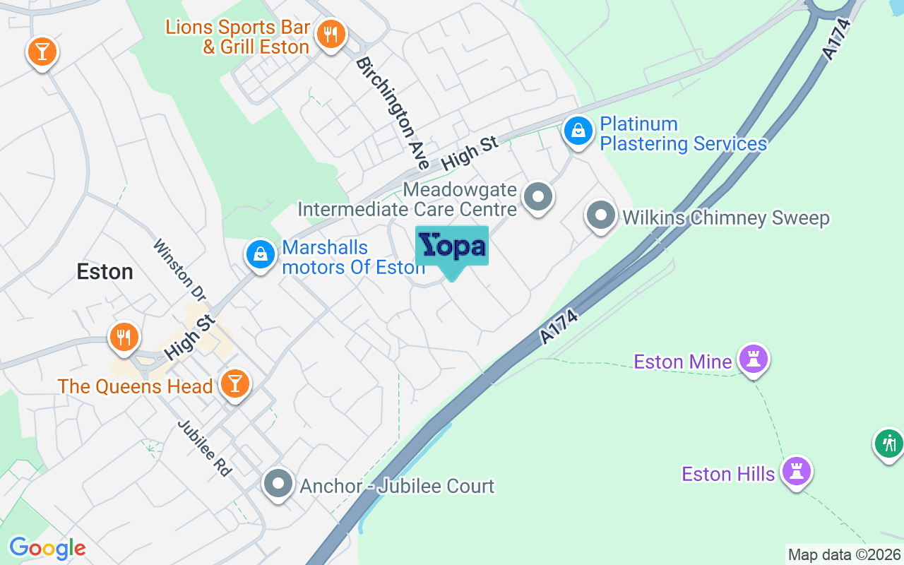 Map showing the location of TS6 9LD