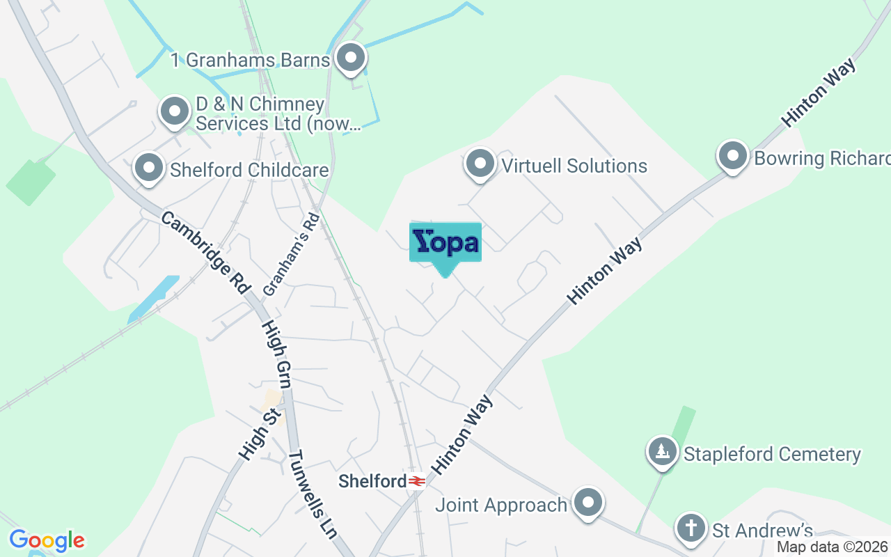 Map showing the location of CB22 5AA