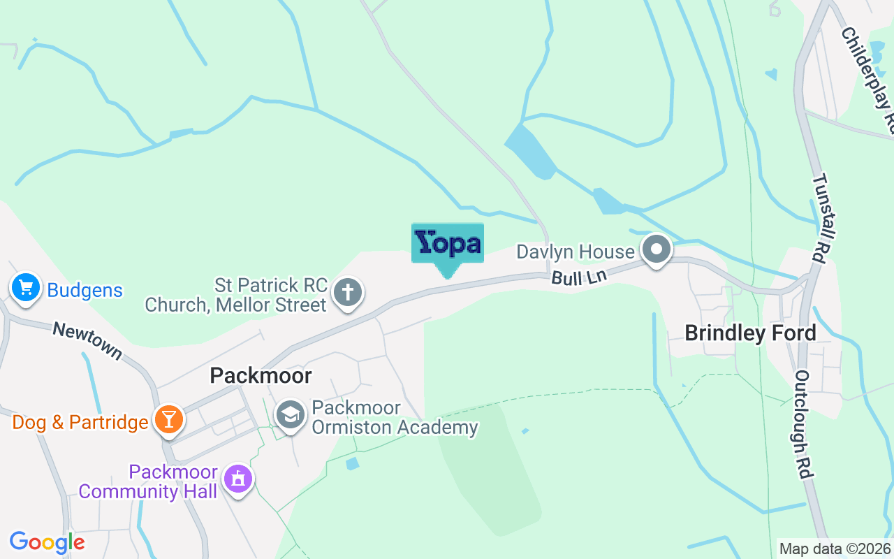 Map showing the location of ST8 7QN