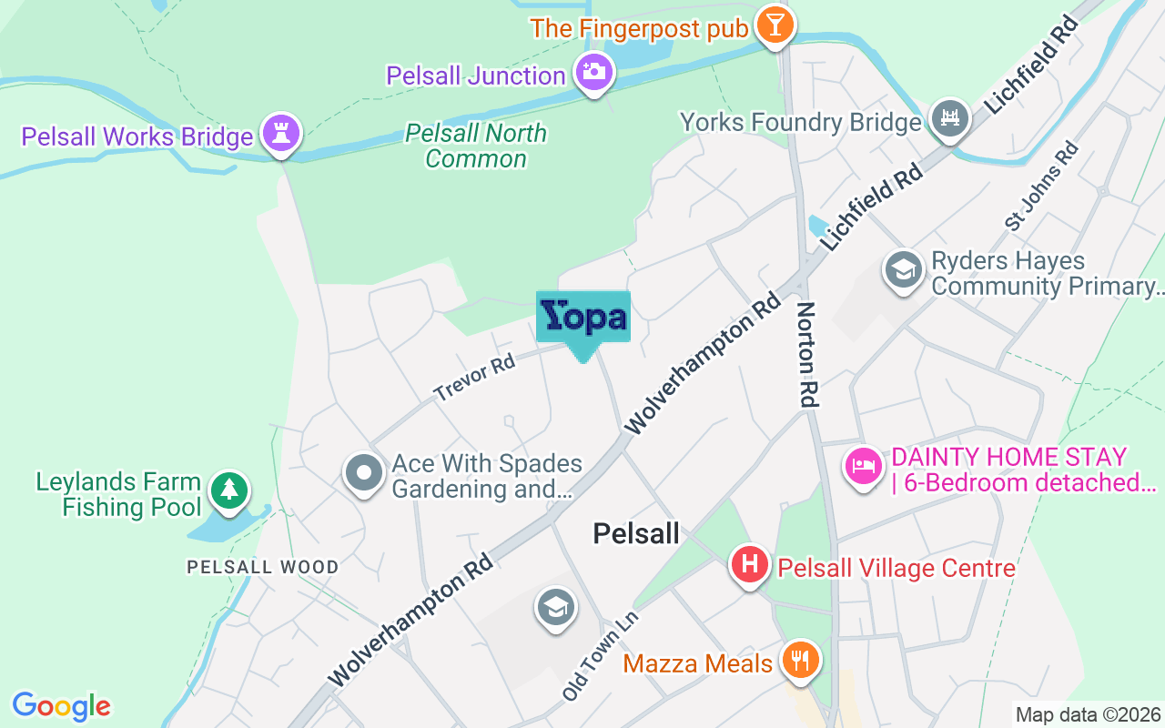 Map showing the location of WS3 5DA
