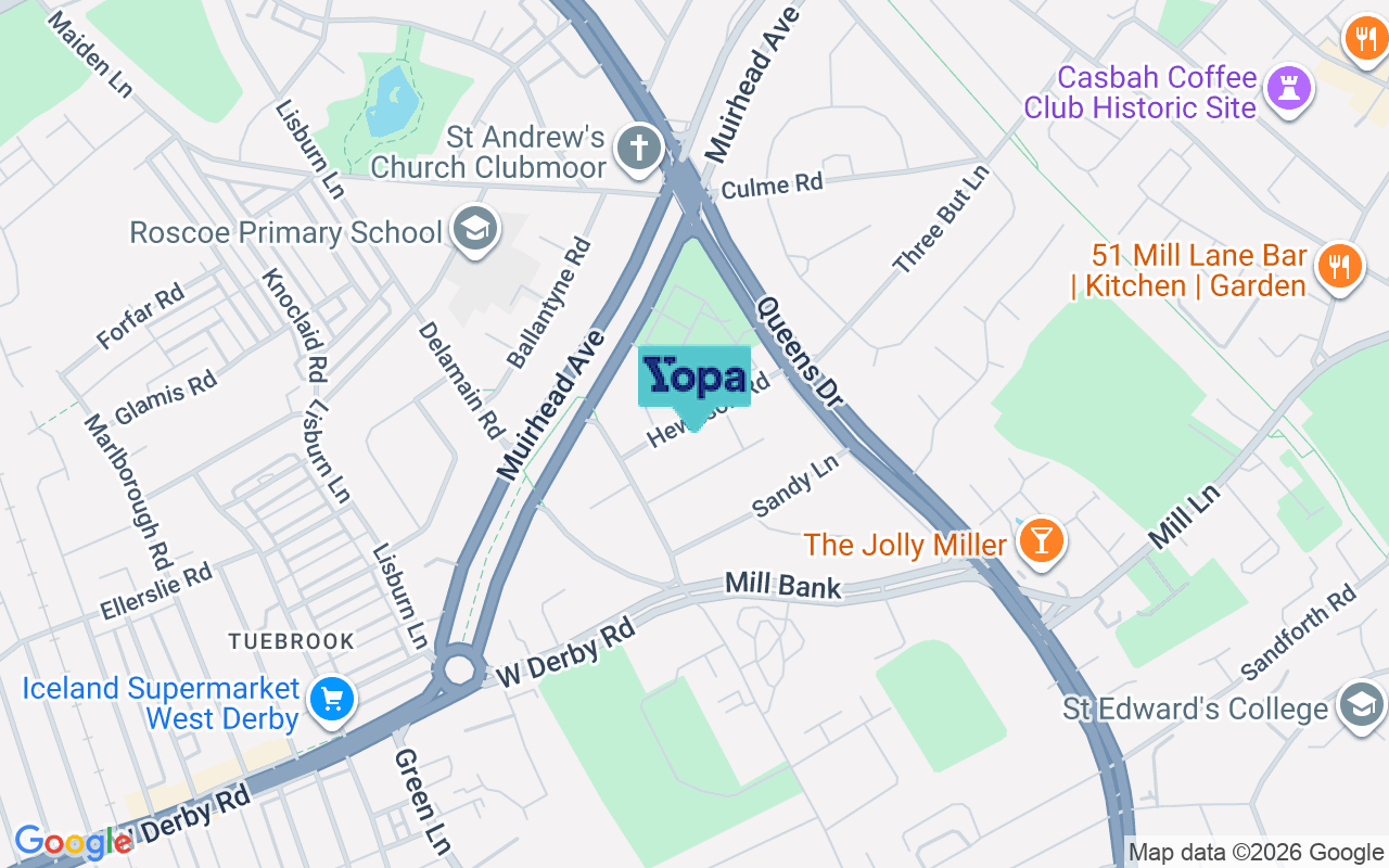 Map showing the location of L13 0DB
