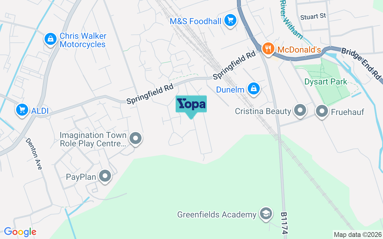 Map showing the location of NG31 7BW