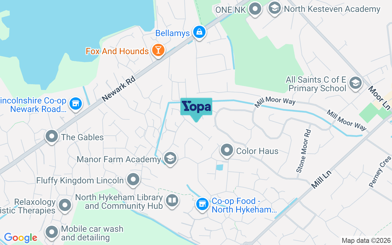 Map showing the location of LN6 9ZB