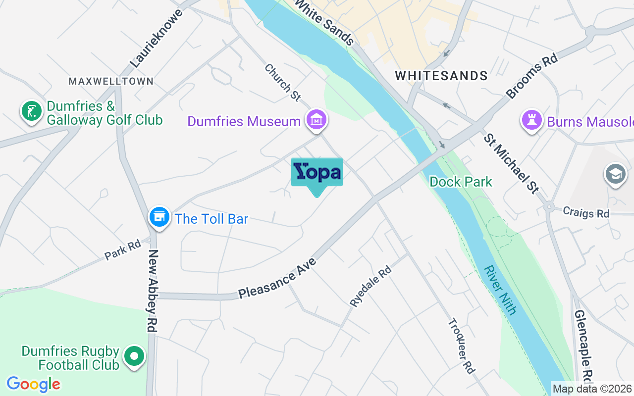 Map showing the location of DG2 7RH