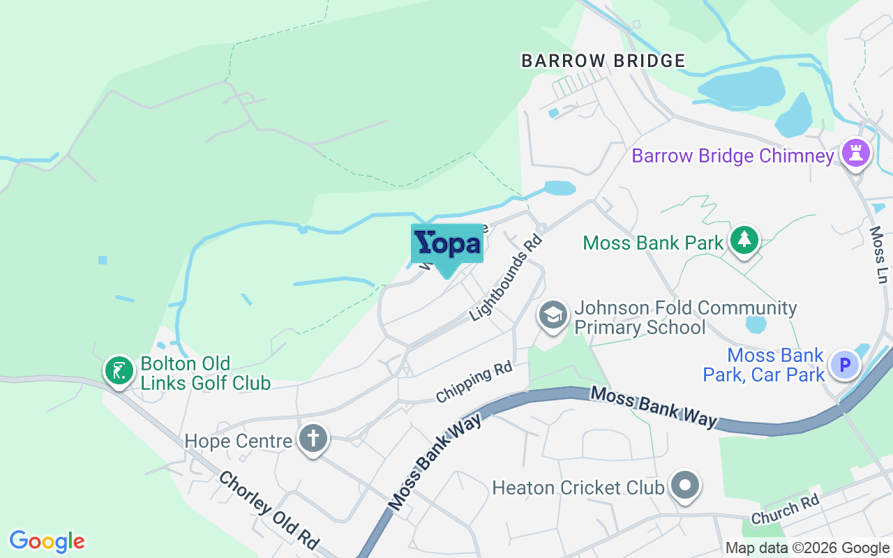 Map showing the location of BL1 5TZ