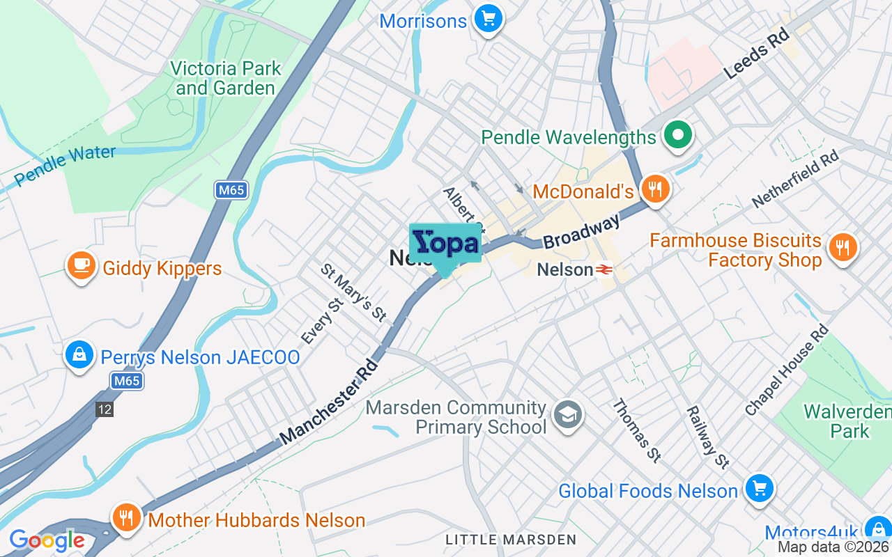 Map showing the location of BB9 7HB
