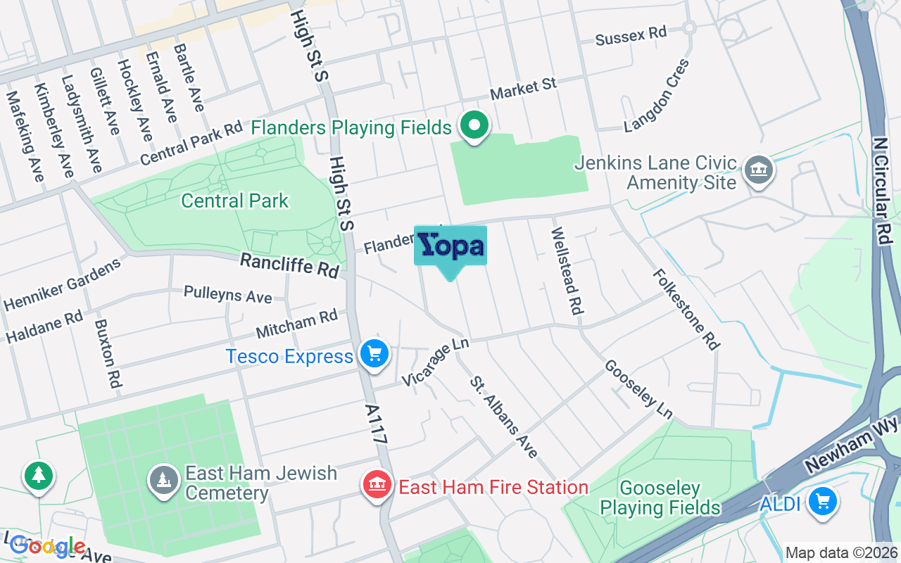 Map showing the location of E6 6DT