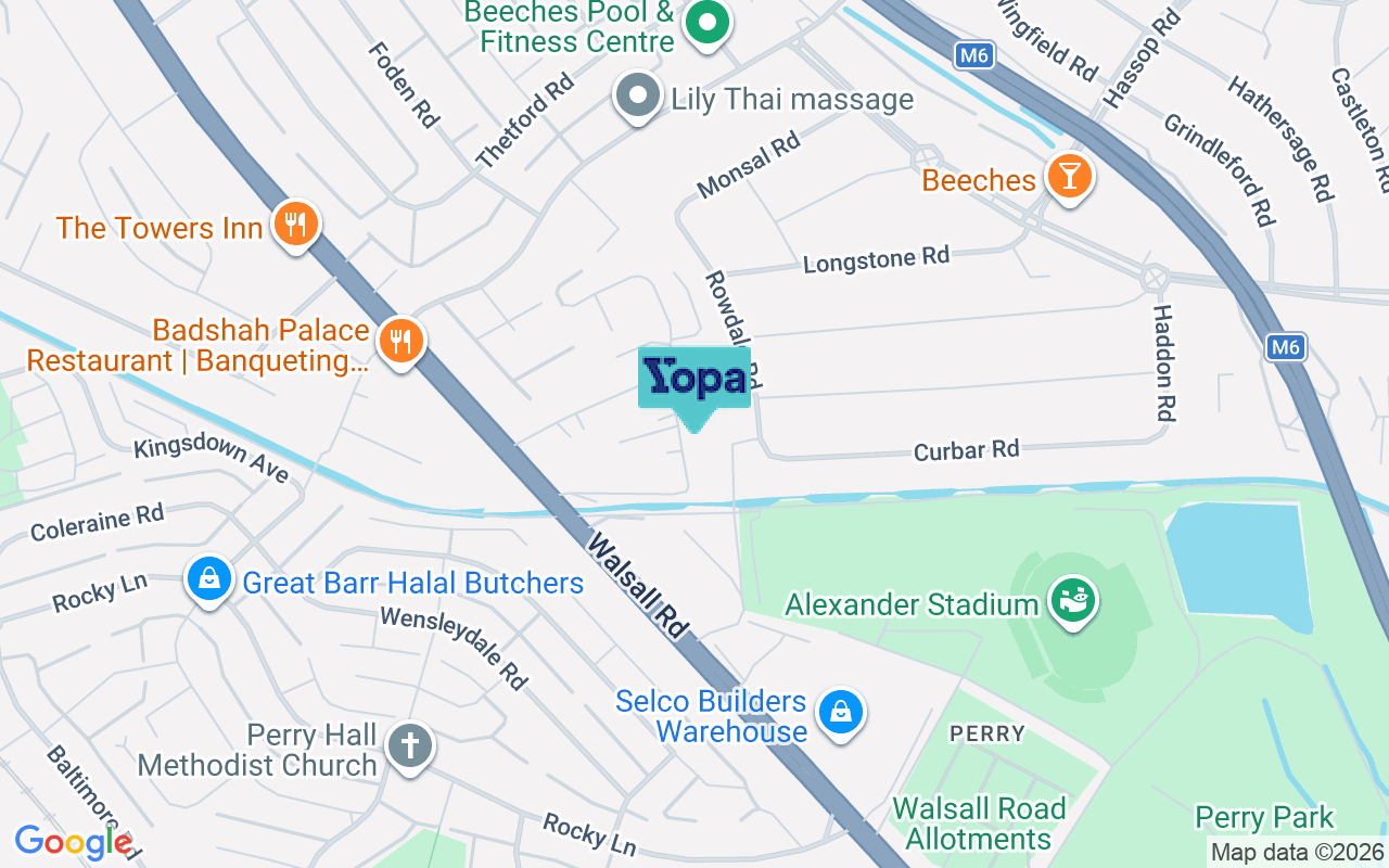 Map showing the location of B42 1LX