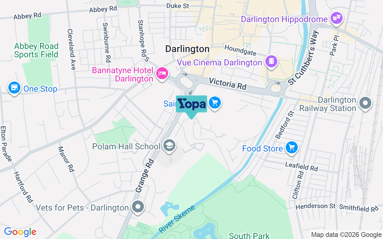 Map showing the location of DL1 5PJ