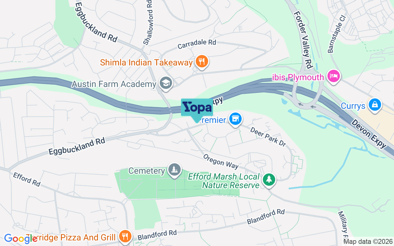 Map showing the location of PL3 6SP