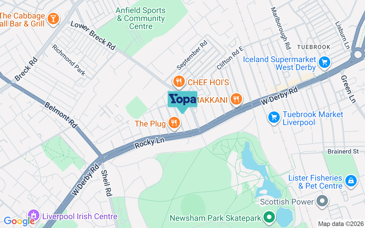 Map showing the location of L6 4AY