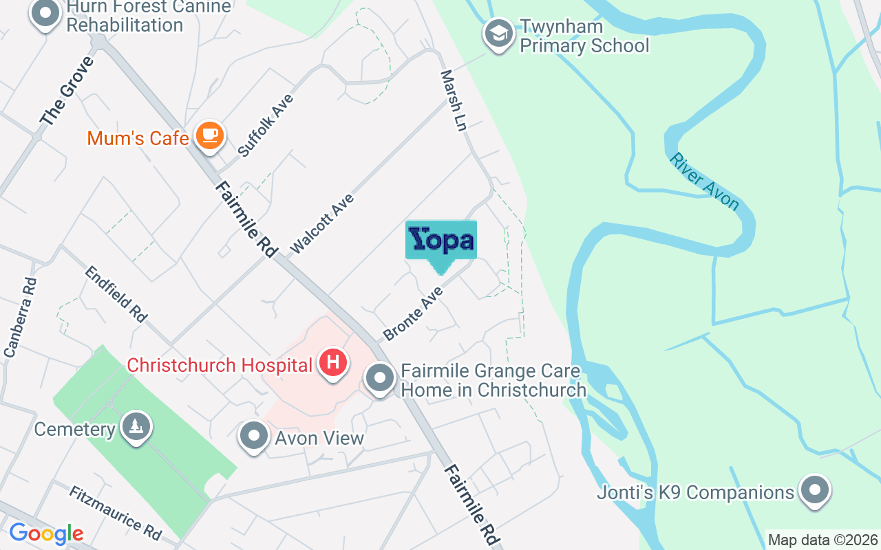 Map showing the location of BH23 2LY
