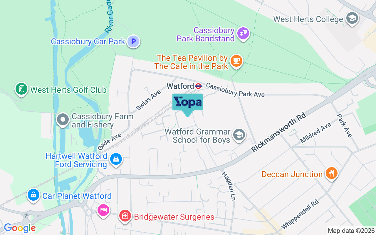 Map showing the location of WD18 7BL