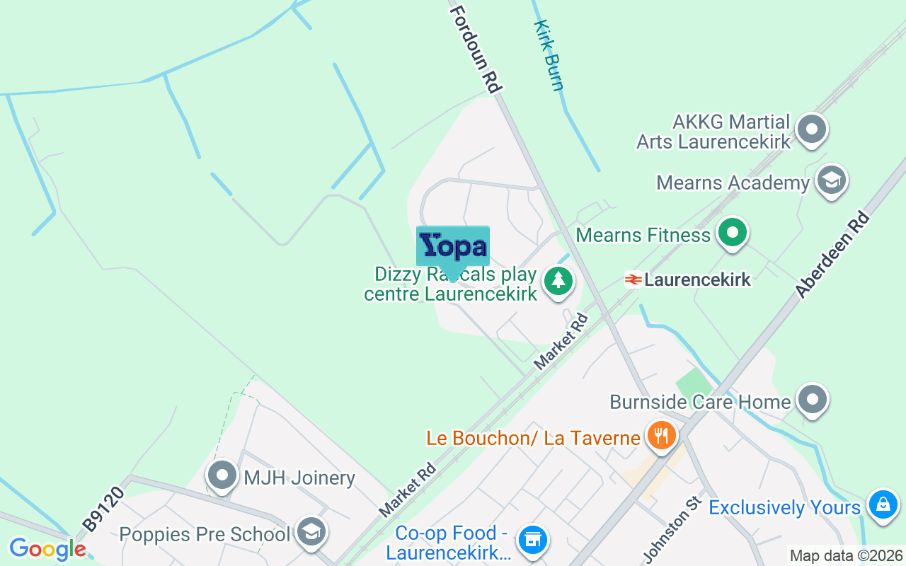 Map showing the location of AB30 1FB
