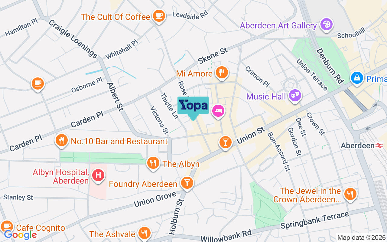 Map showing the location of AB10 1UB