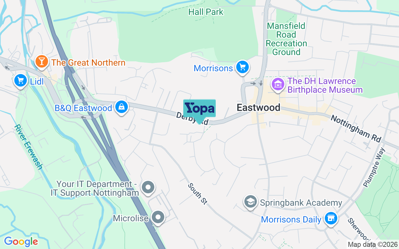 Map showing the location of NG16 3PA
