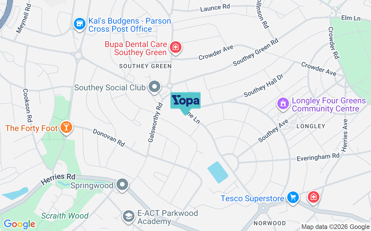 Map showing the location of S5 8RD