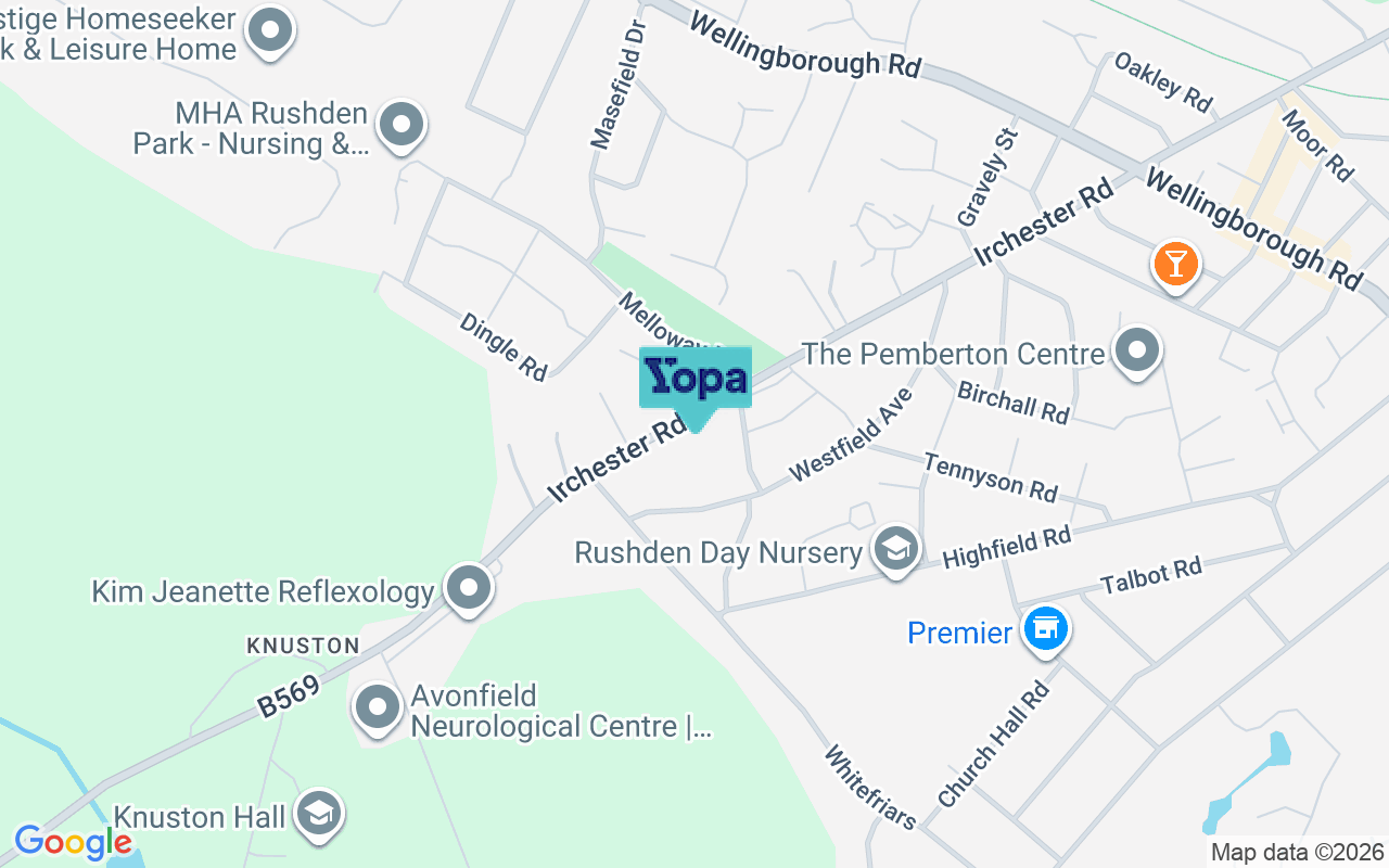 Map showing the location of NN10 9QX