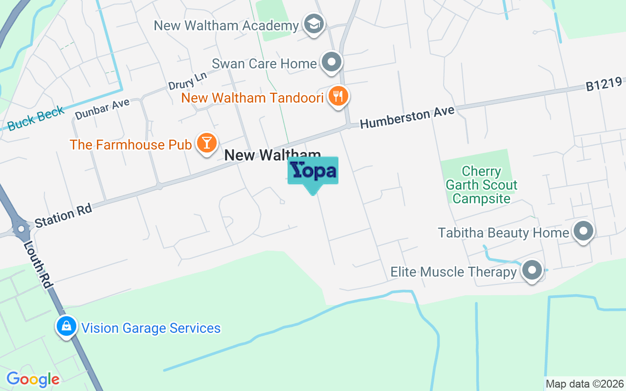Map showing the location of DN36 4QS