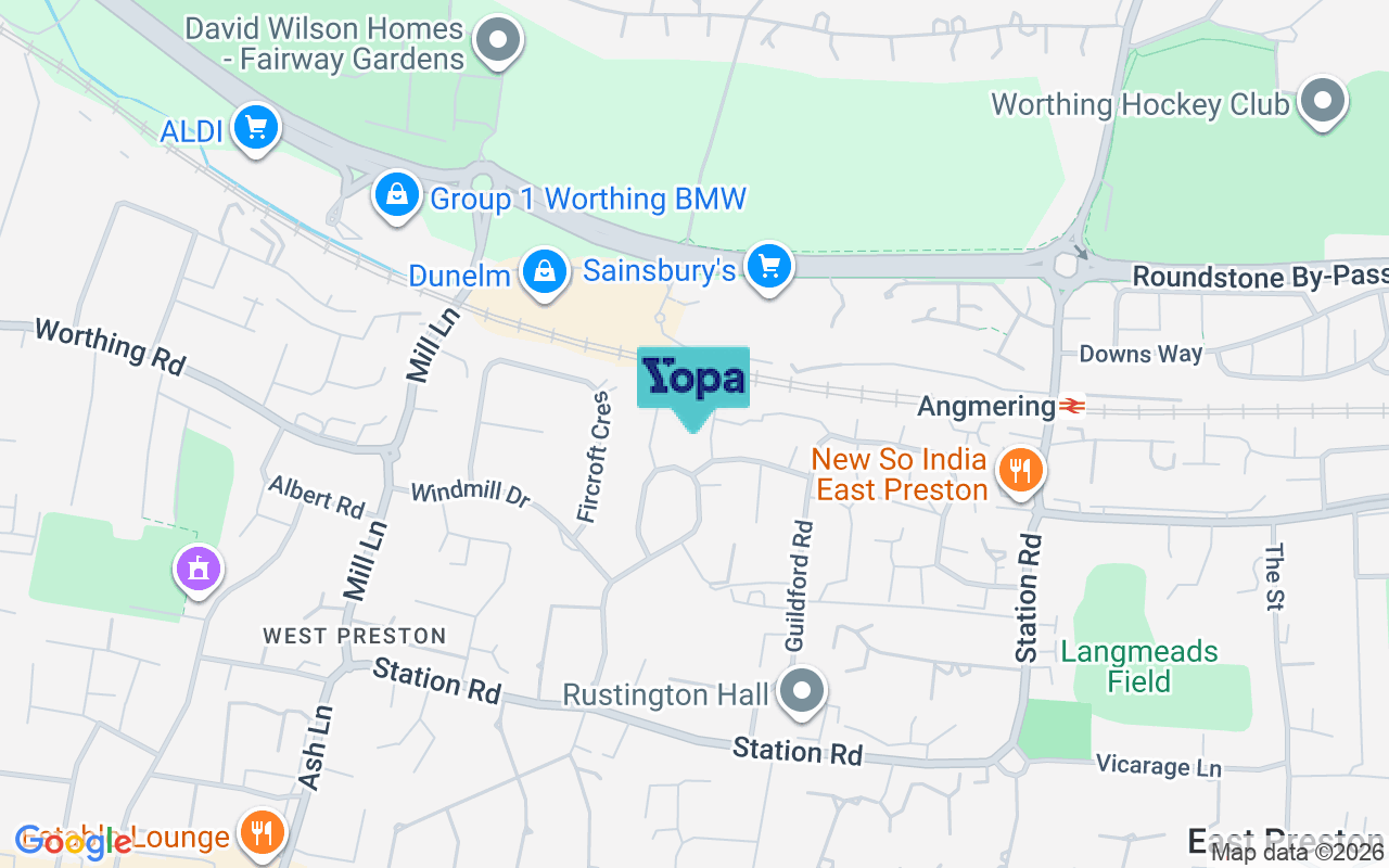 Map showing the location of BN16 3HZ