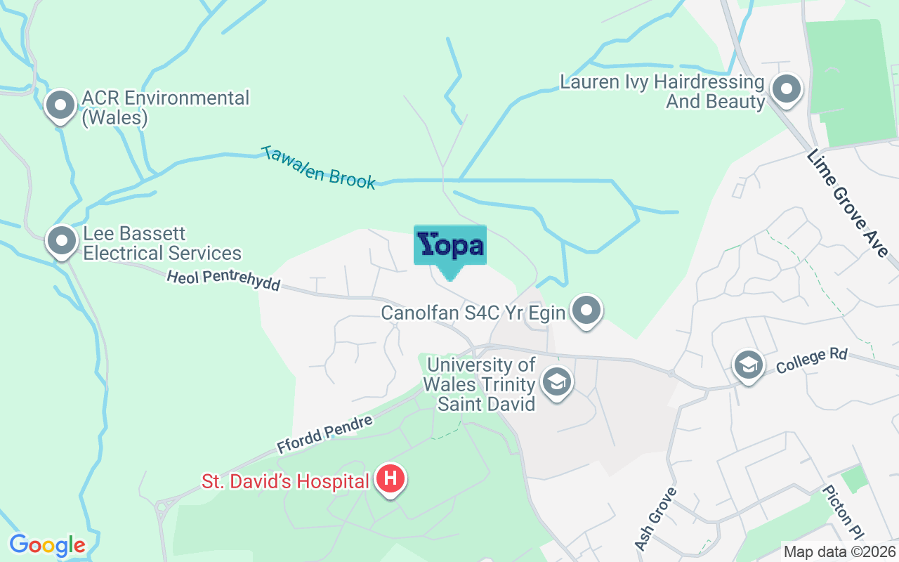 Map showing the location of SA31 3ES