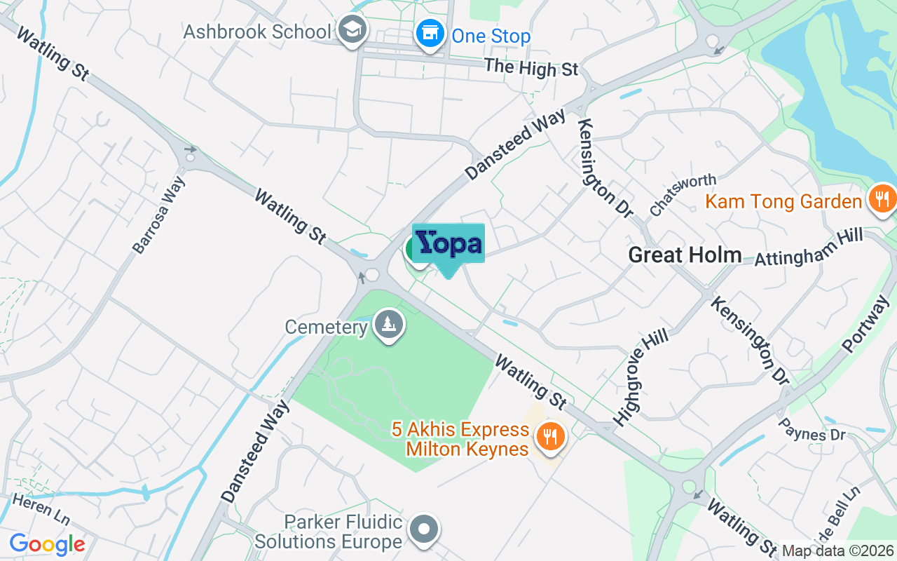 Map showing the location of MK8 9DJ