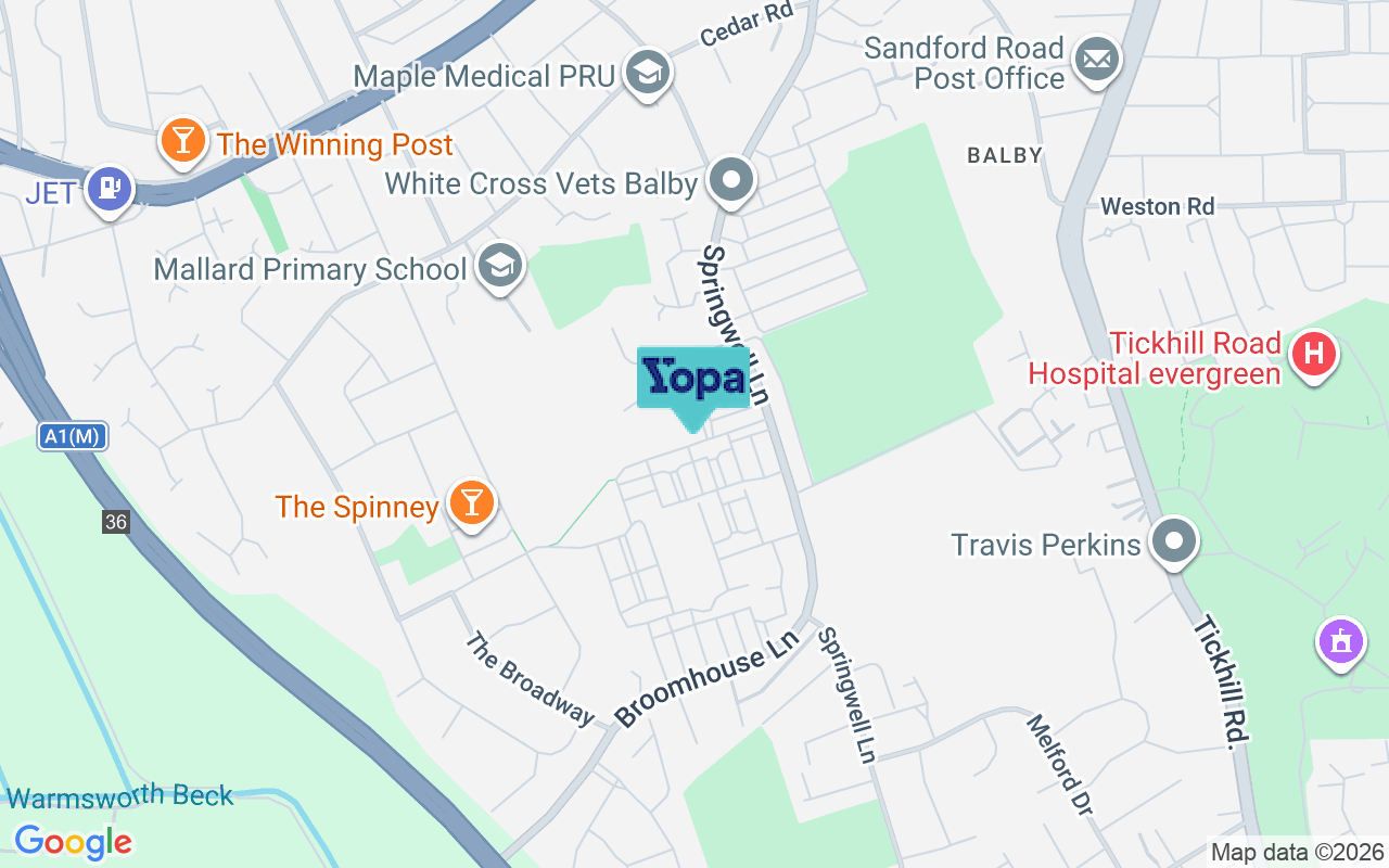 Map showing the location of DN4 9DJ