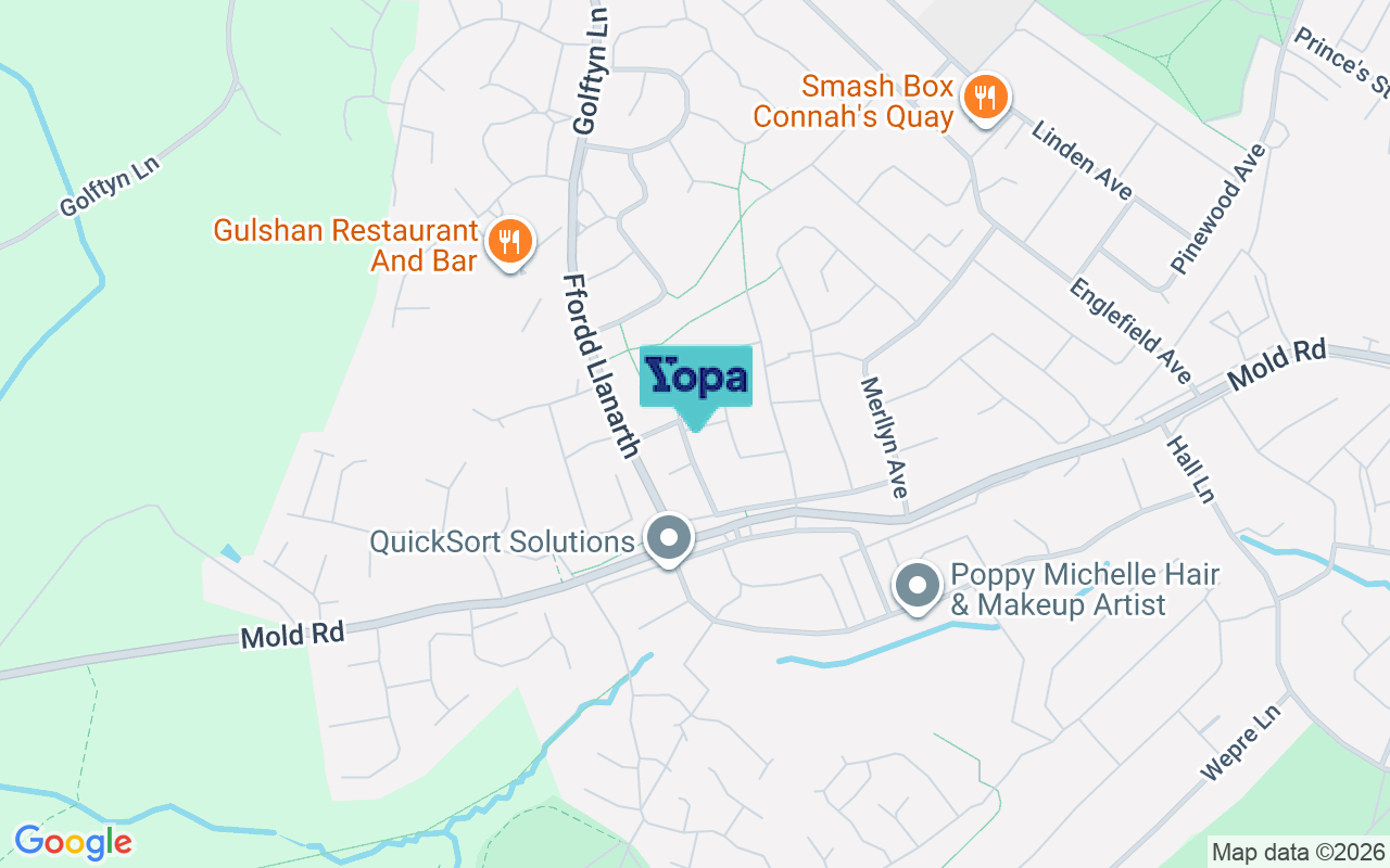 Map showing the location of CH5 4TZ