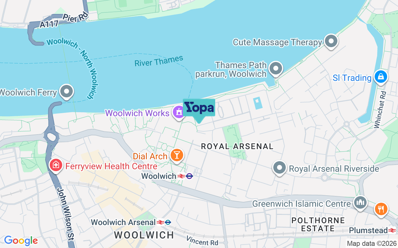 Map showing the location of SE18 6TJ