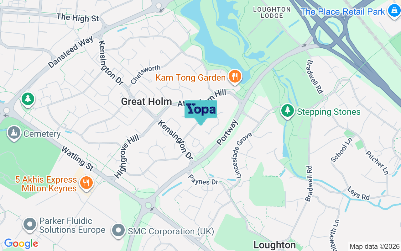 Map showing the location of MK8 9BU