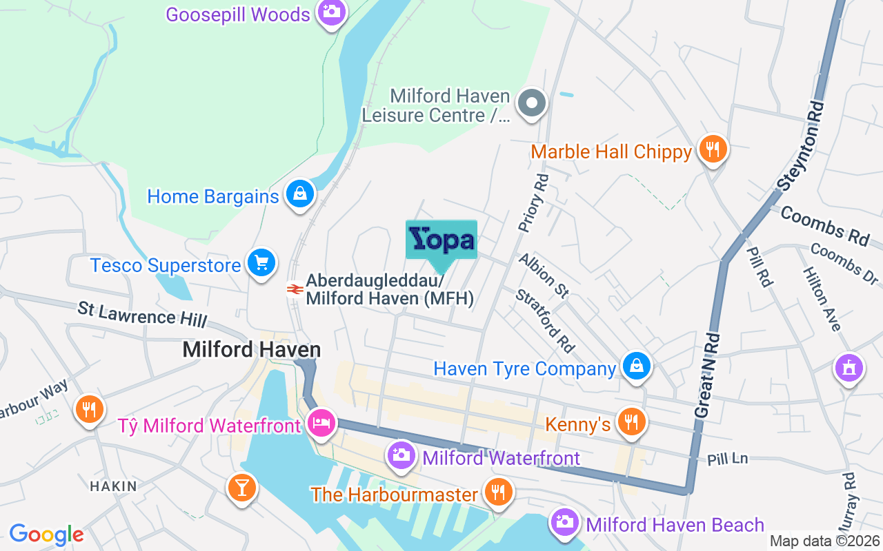 Map showing the location of SA73 2BB
