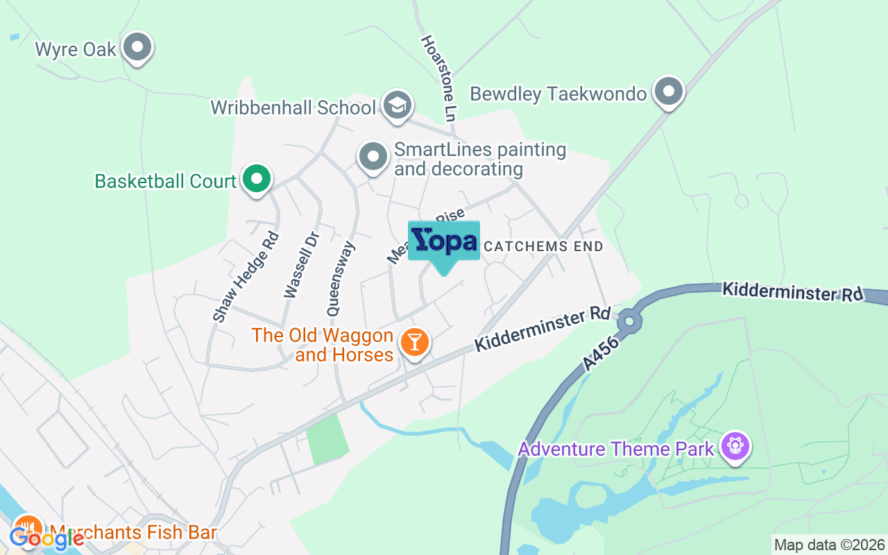 Map showing the location of DY12 1JT