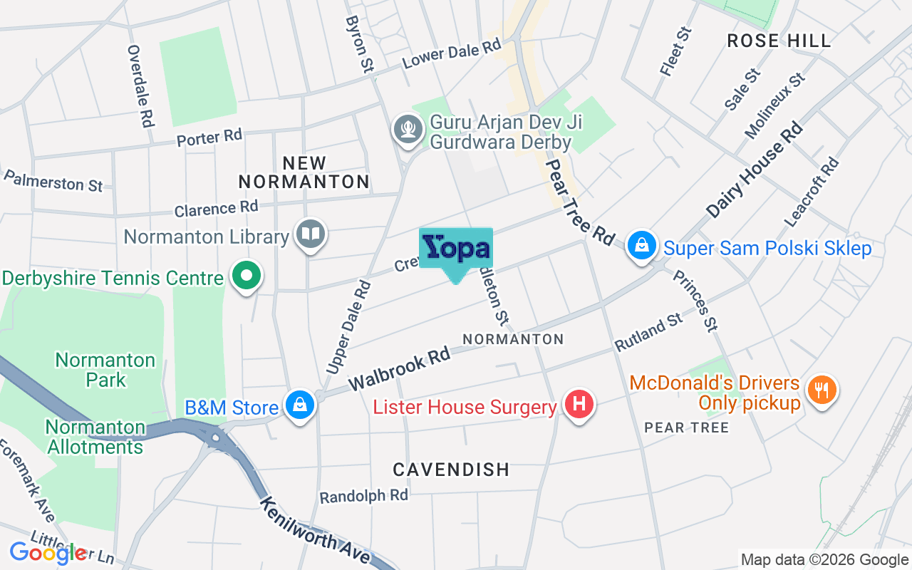 Map showing the location of DE23 8SP