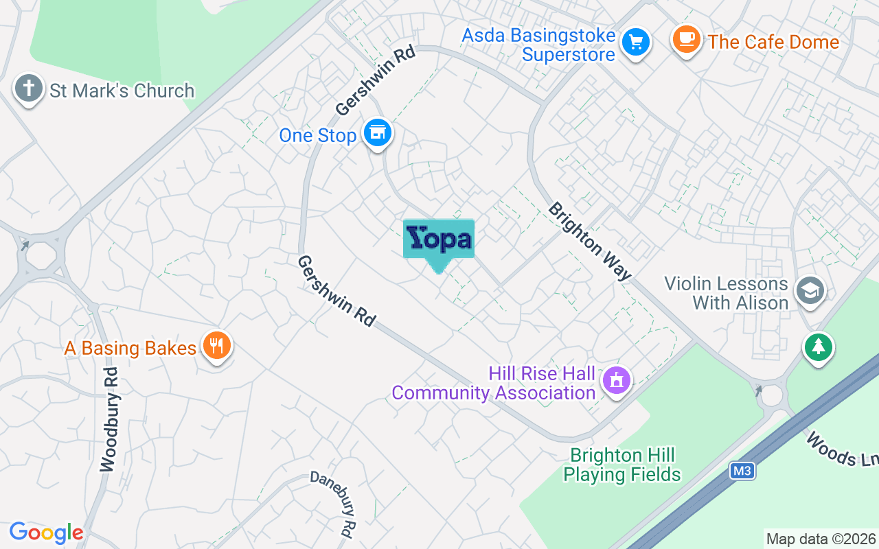 Map showing the location of RG22 4NH