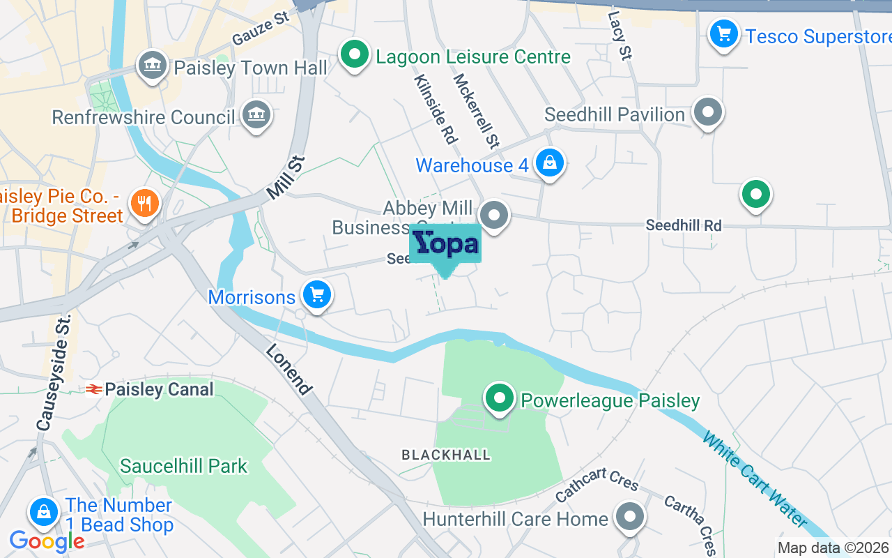 Map showing the location of PA1 1SY
