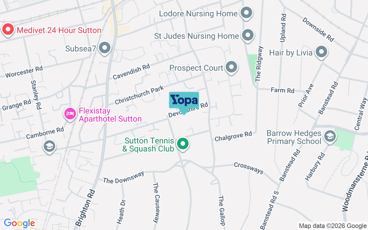 Map showing the location of SM2 5HQ