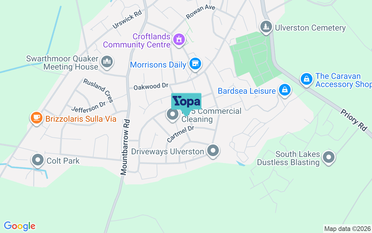 Map showing the location of LA12 9PX