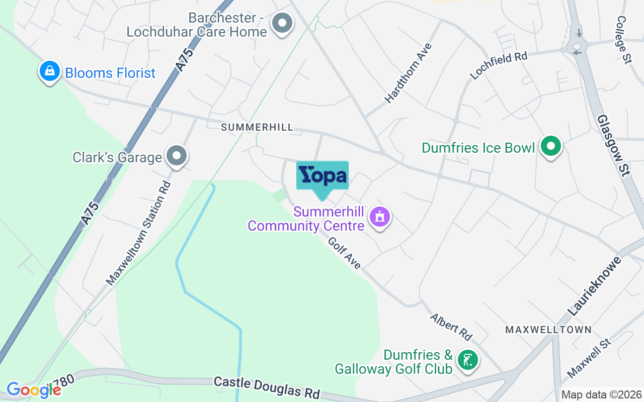 Map showing the location of DG2 9ES