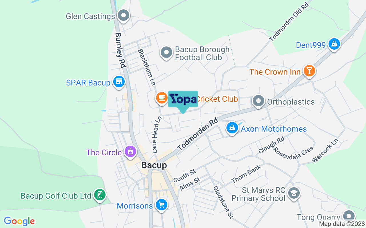 Map showing the location of OL13 9DF