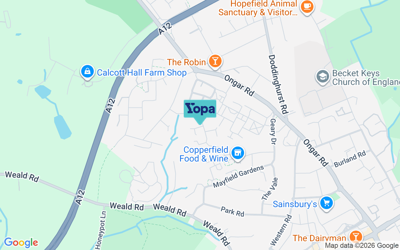 Map showing the location of CM14 4WD