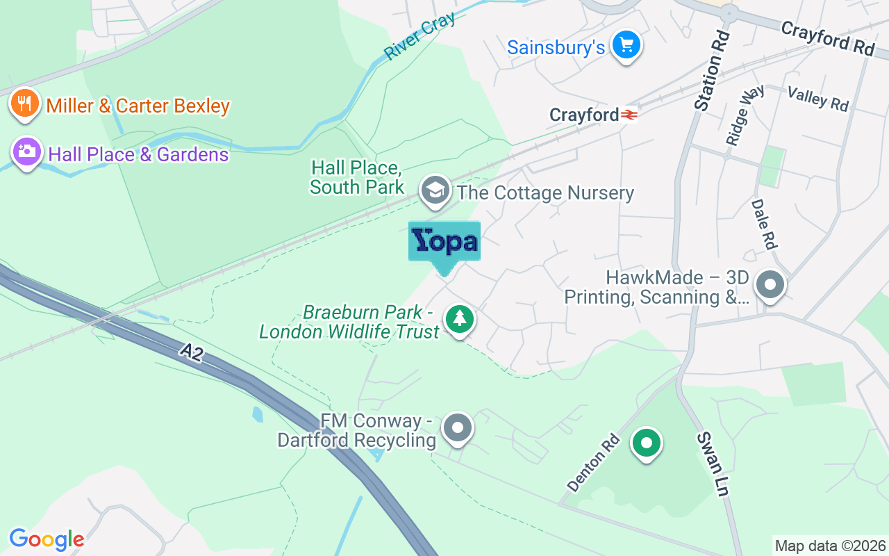 Map showing the location of DA1 3RJ