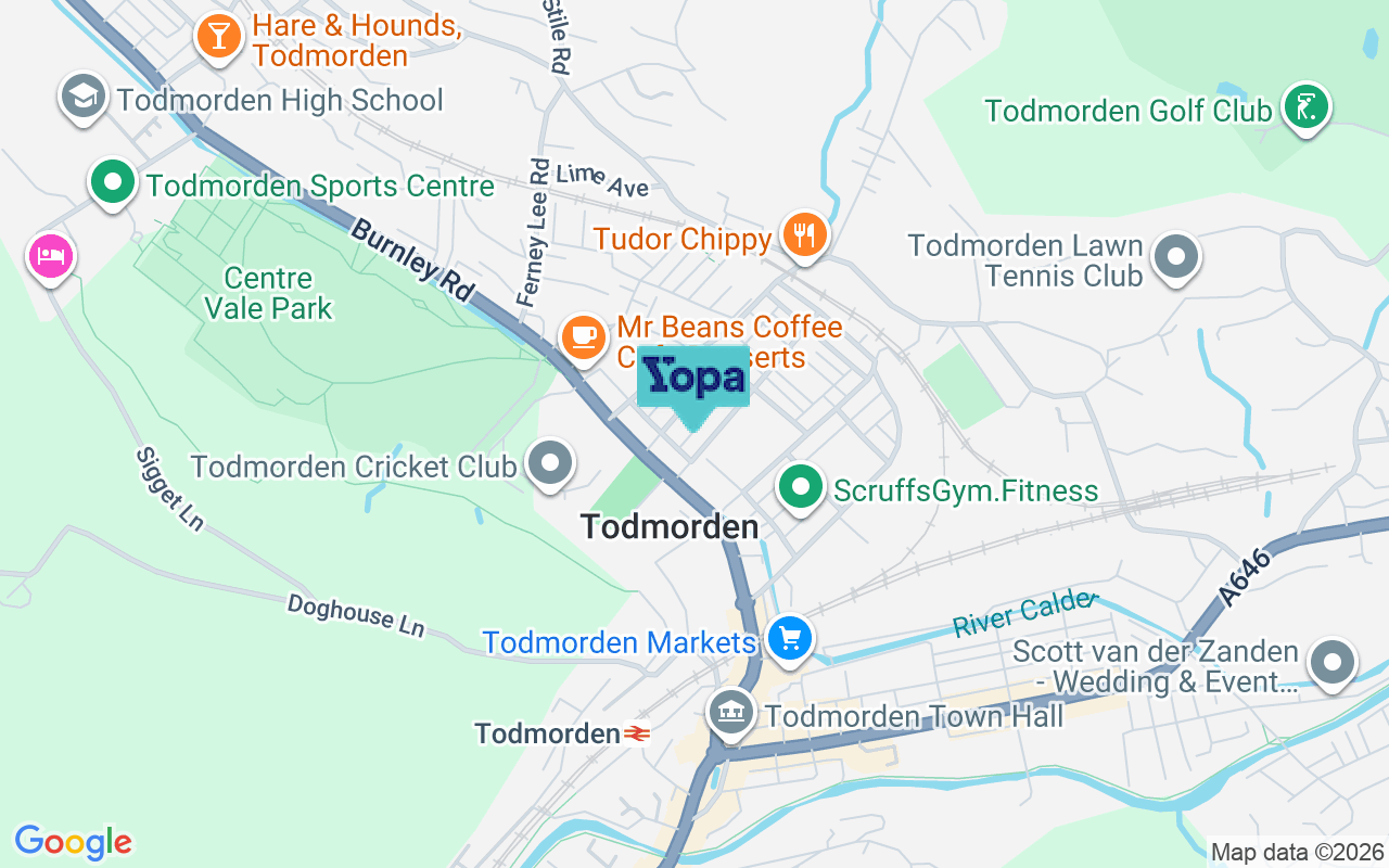 Map showing the location of OL14 5LE