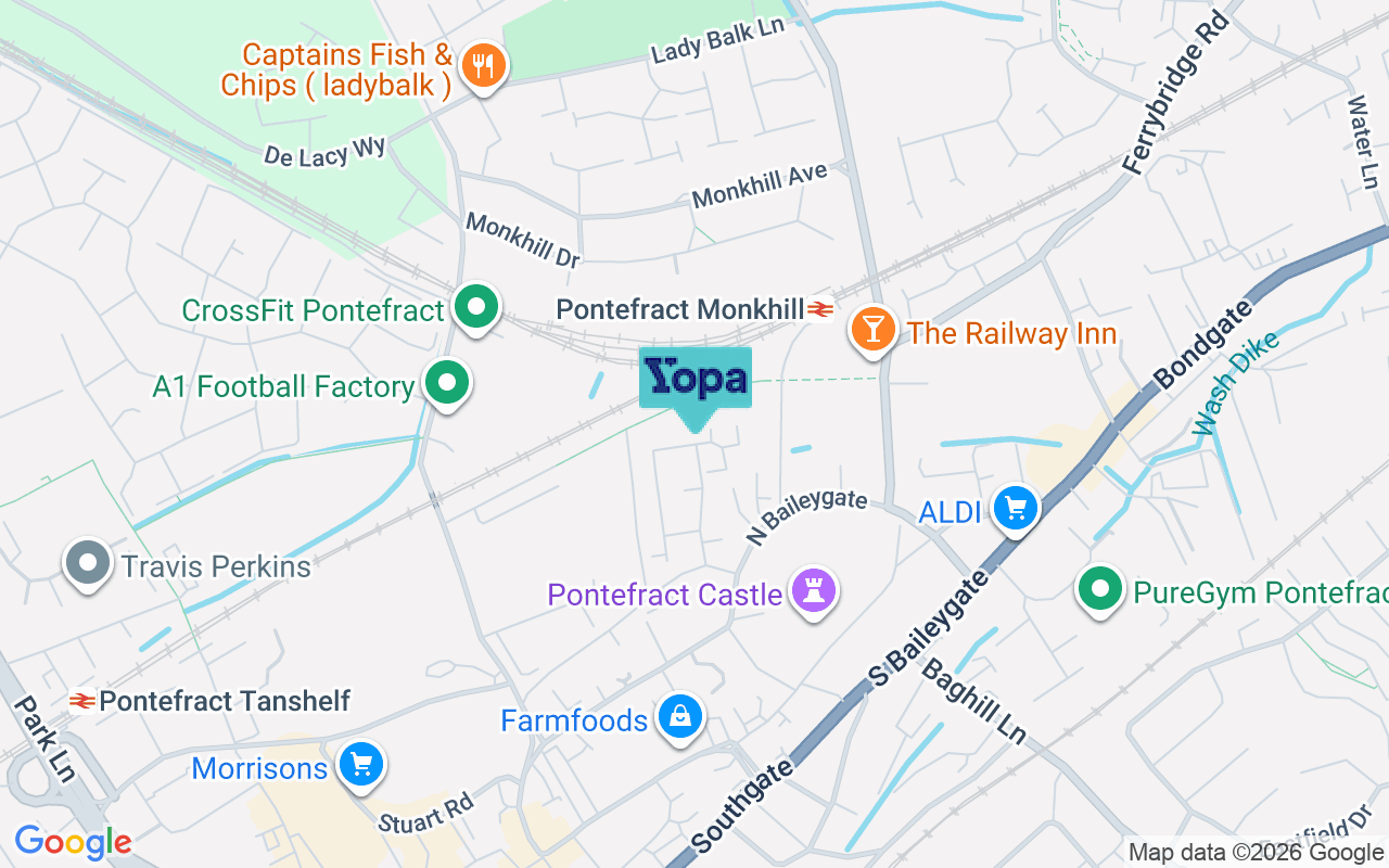 Map showing the location of WF8 1NS