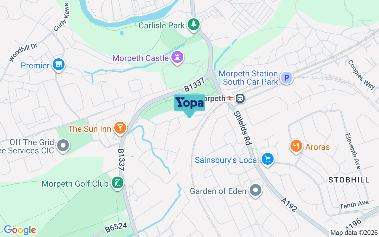 Map showing the location of NE61 2SS