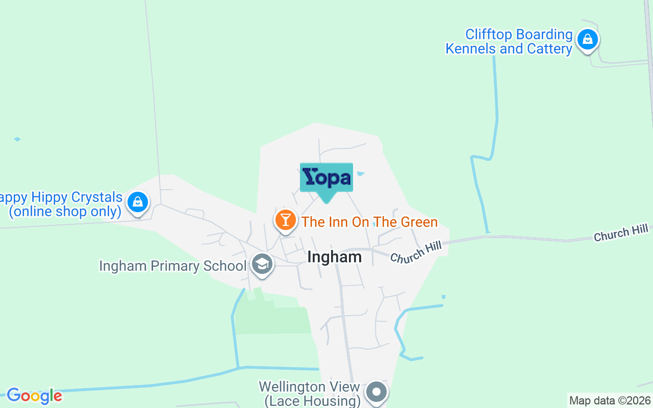 Map showing the location of LN1 2YD