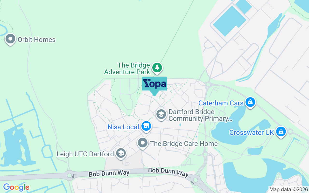Map showing the location of DA1 5QZ