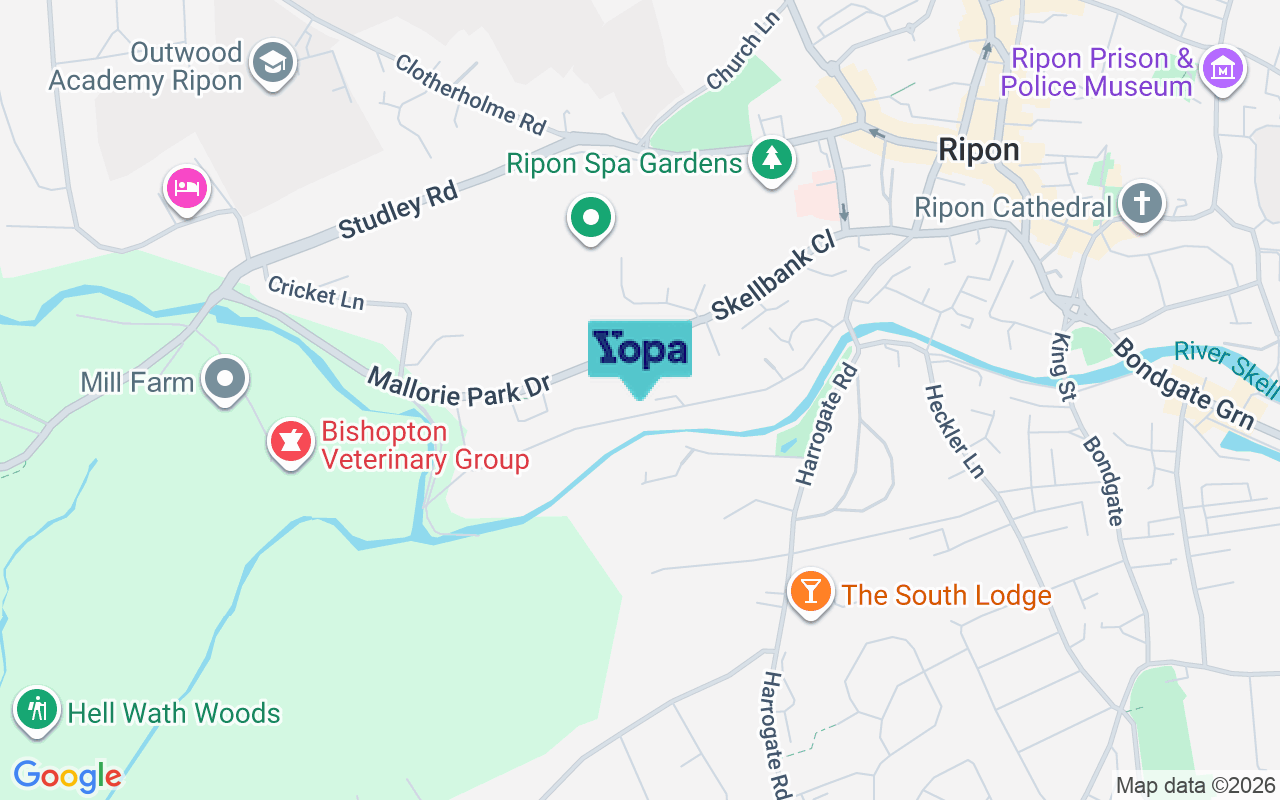 Map showing the location of HG4 2PZ